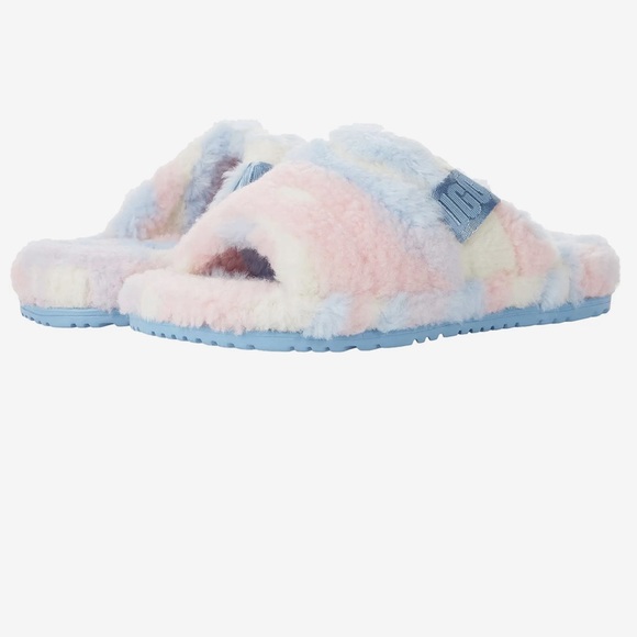 UGG Other - MENS NEW UGG Fluff You Cali Collage Pride Stripes Slippers Size 11